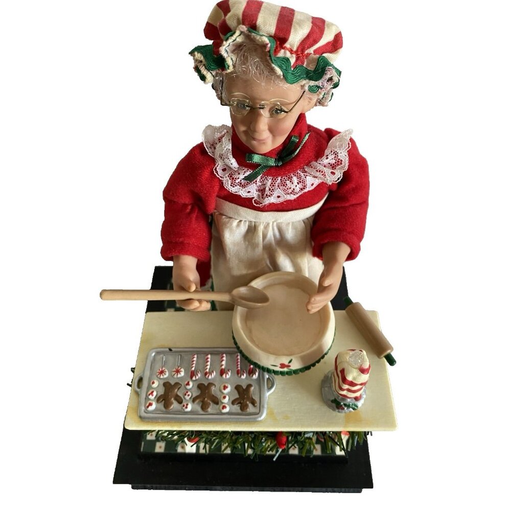 Vintage 1993 Musical Light-Up Mrs. Claus Noel Holiday Decor - Picture 3 of 14